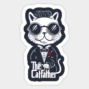 Vintage cat the godfather Funny cat Sticker